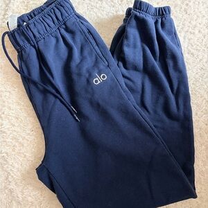 ALO Yoga Navy Blue Track Pants with Drawstring